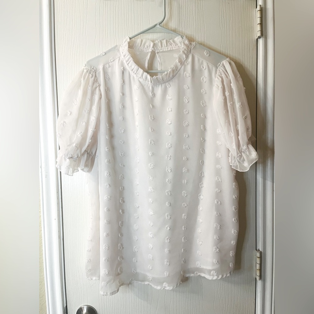 🛍️NWOT SHEIN 2X Elegant White Blouse
